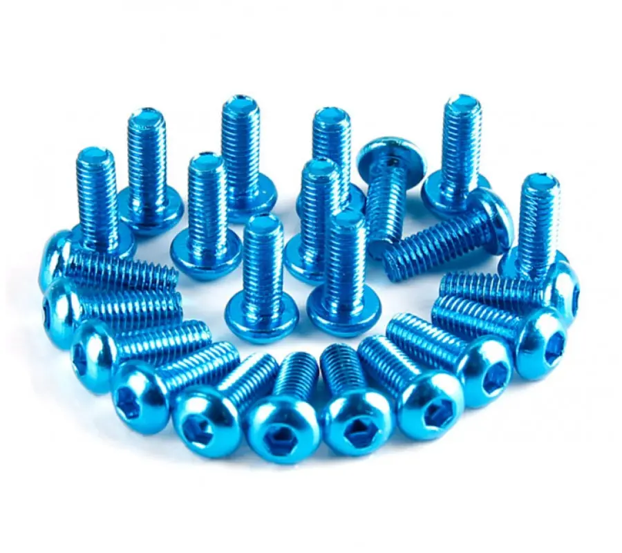 Hamilton Hobbies 3X8 Blue Aluminum 7075 Screws (10) (Ham127974) 1