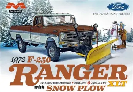 Moebuis 1972 F0rd F-250 4X4 With Snow Plow Plastic Model Kit  (Moe2568) 1