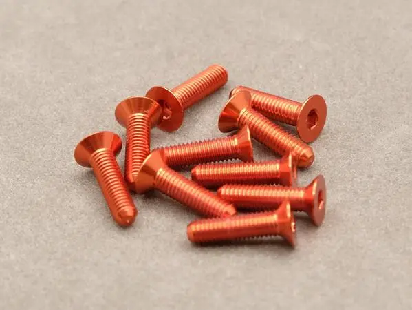 Hamilton Hobbies 3 X 16 Orange Countersunk Screws (4) (Ham130453) 1