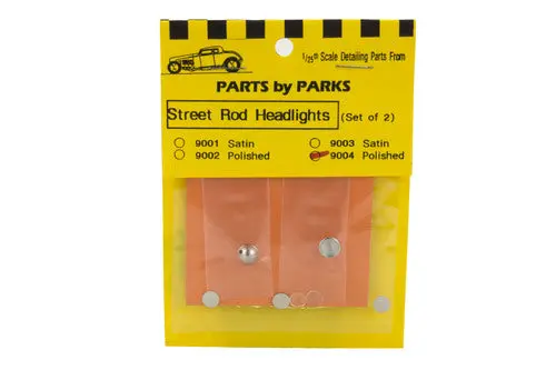 Parts By Parks 1/24-1/25 Street Rod Cone Back Headlights (Satin Finish) (2) (Pbp9001) 1