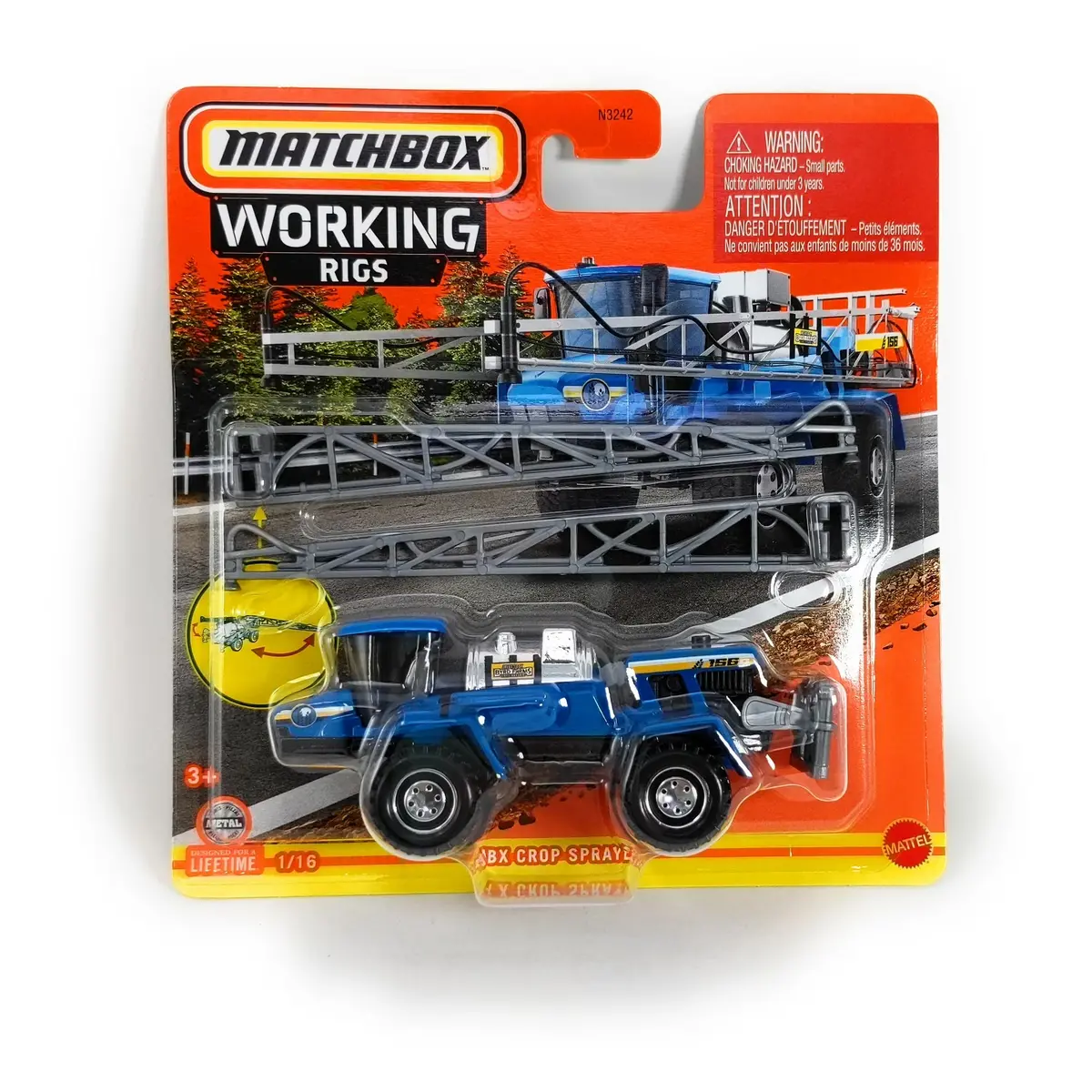 Matchbox Working Rigs Mbx Crop Sprayer Play Vehicle, 3+ Yrs, Blue 1