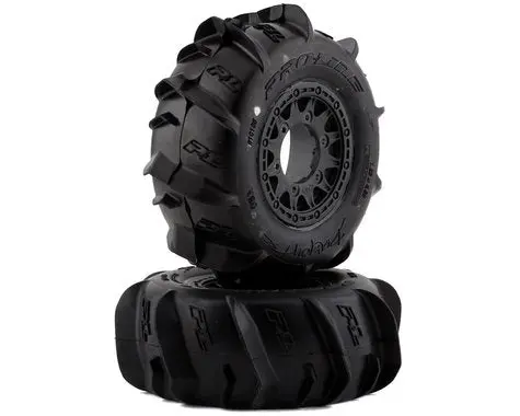 Pro-Line Dumont Paddle 2.2/3.0 Pre-Mounted Tires W/Raid Wheels (Black) (2) (Z3) W/12Mm Removable Hex  (Pro1018510) 1