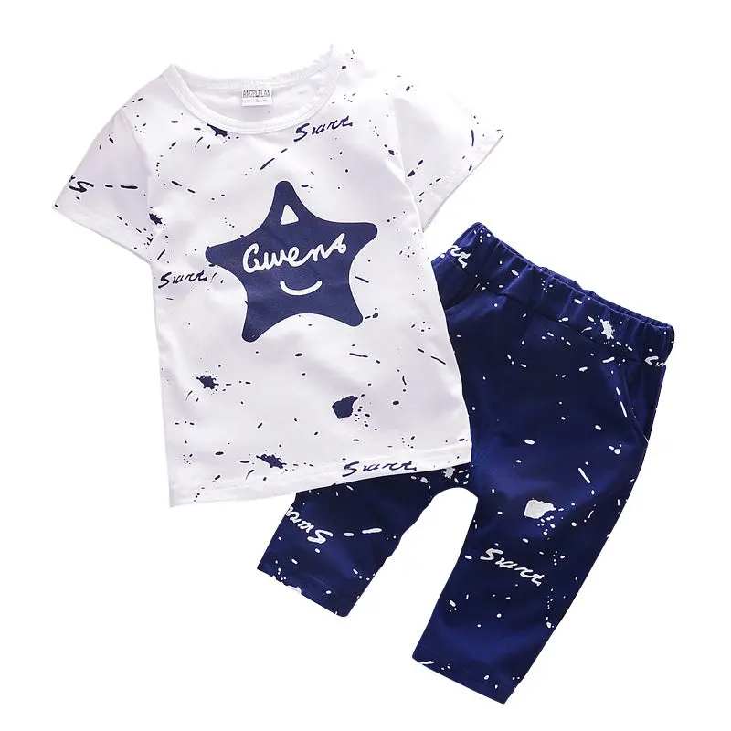 Star Printed Casual Cotton Children Clothing Set 1