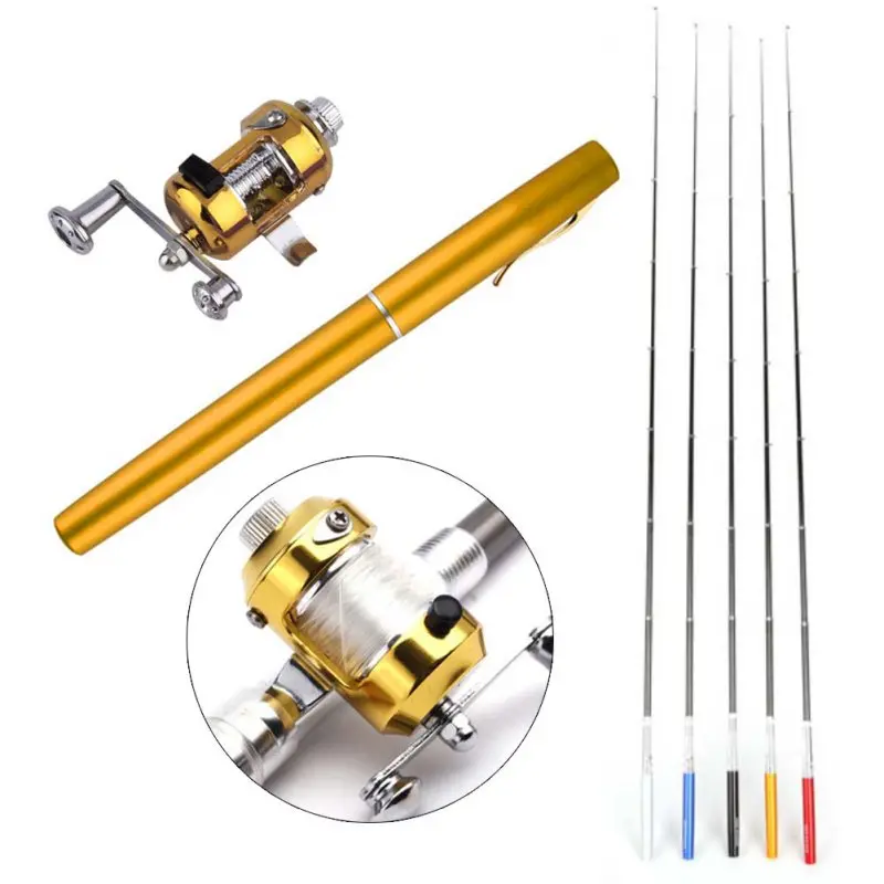 Pen Shape Folded Fishing Rod With Reel Wheel 1