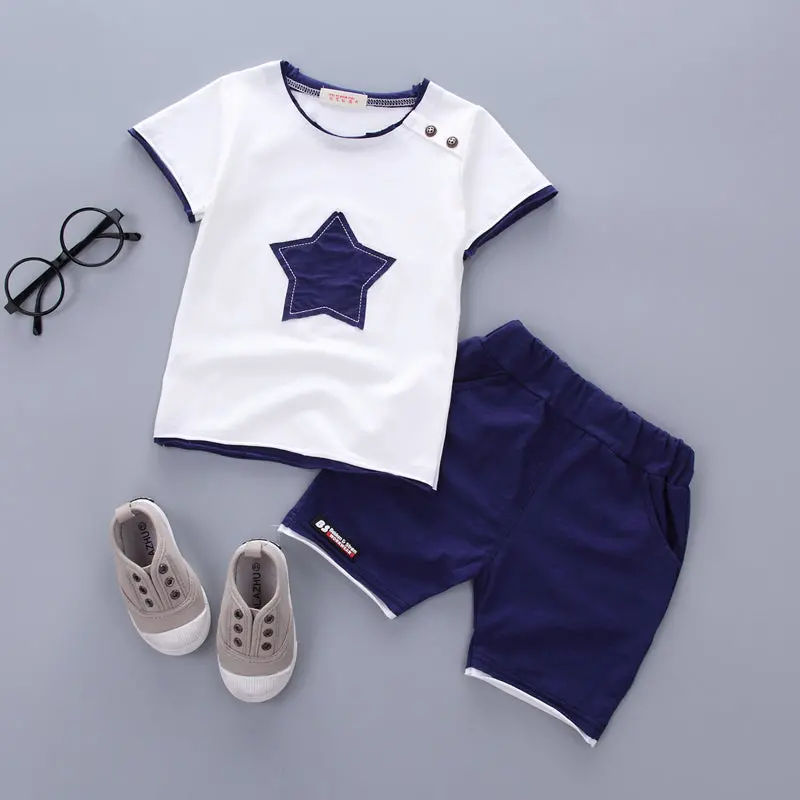 100% Cotton With Star Print Baby Boys Clothing Set 1