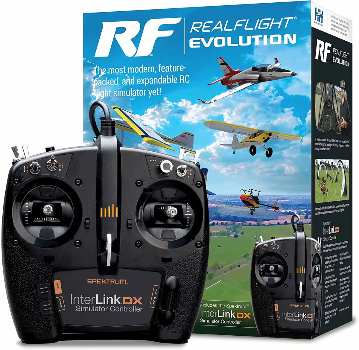 Realflight Evolution Rc Flight Simulator With Interlink Dx Controller Included Rfl2000 Air/Heli Simulators Compatible With Vr Headsets Online Multiplayer Options  (Rfl2000) 1