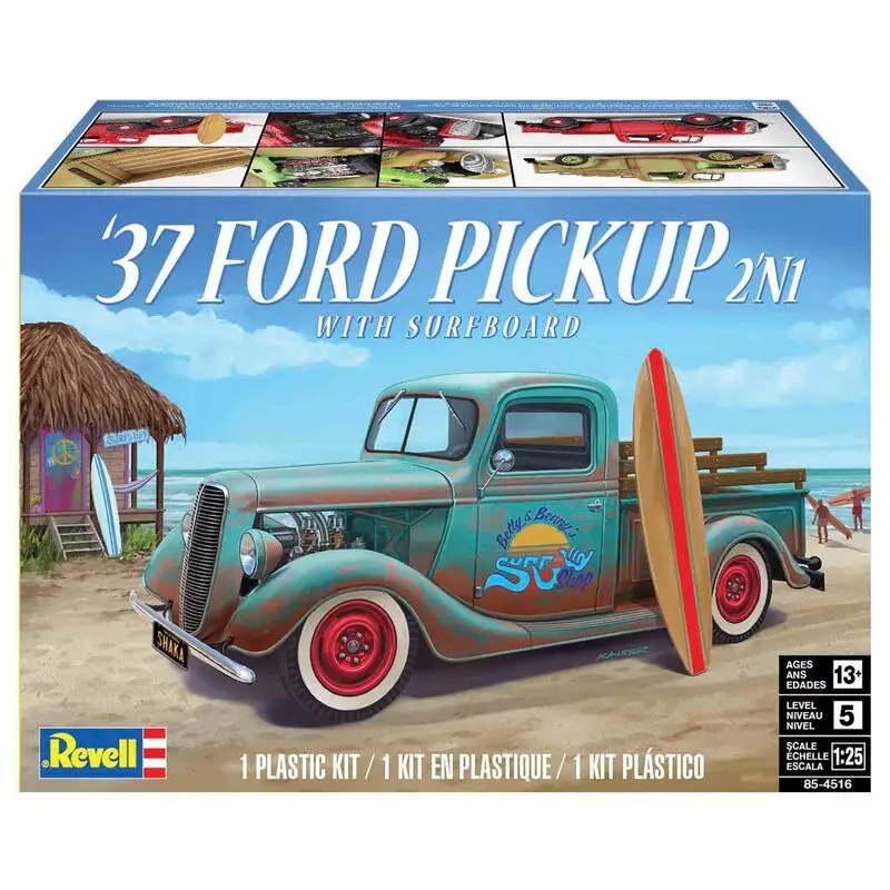 Revell 1/25 37 Ford Pickup 2 N 1 With Surfboard  (Rmx854516) 1