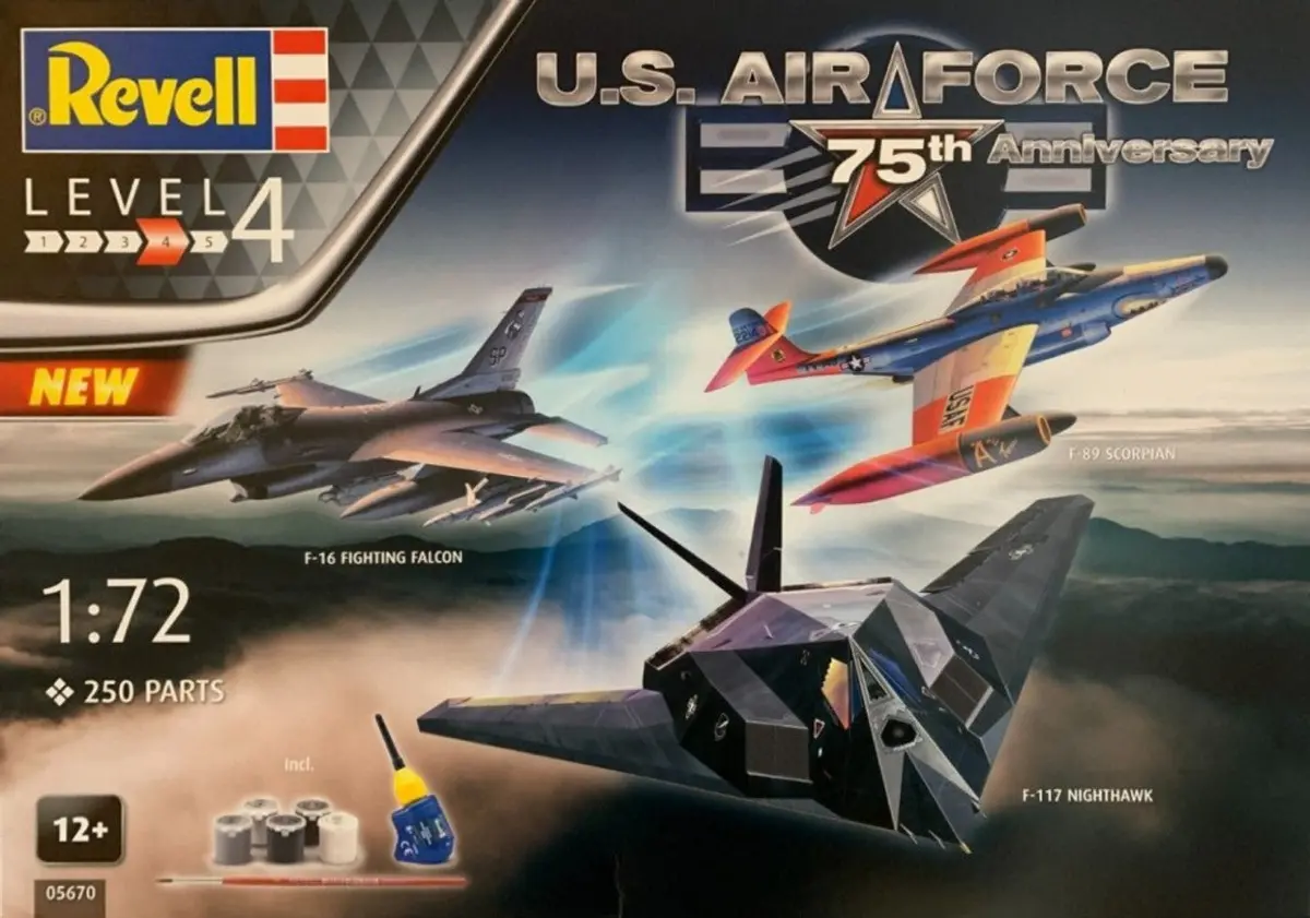 Revell F-89, F-117, F-16 Usaf Fighter 75Th Anniversary Gift Set  (Rvl5670) 1