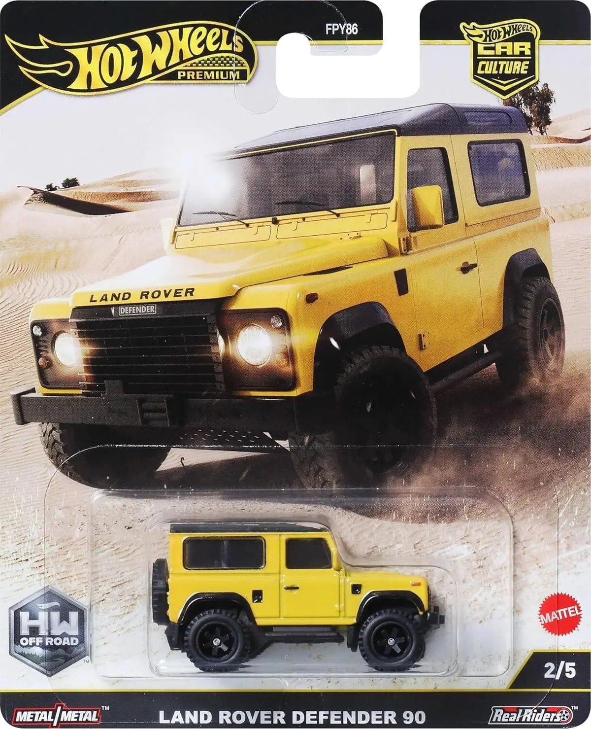 Mattel Hot Wheels Car Culture Off-Road Land Rover Defender 90 Diecast Car Jbk74 1