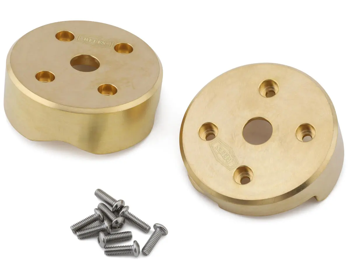 Reefs Rc Axial Scx10 Pro Brass Outer Portal Covers (Gold) (2) (89G)  (Sehreefs180) 1