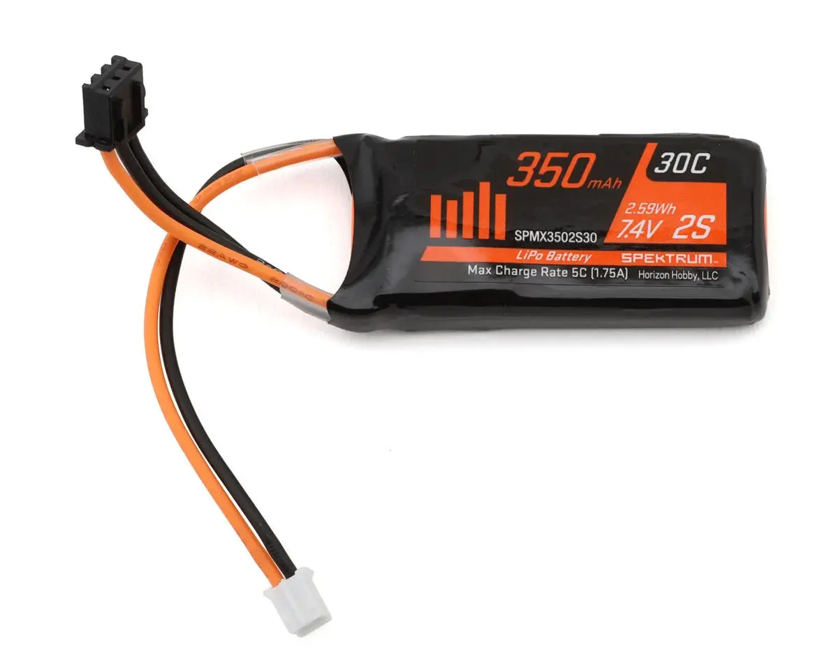 Spektrum Rc Scx24 2S Lipo 30C Battery Pack (7.4V/350Mah) W/Ph2.0 Connector   (Spmx3502s30) 1