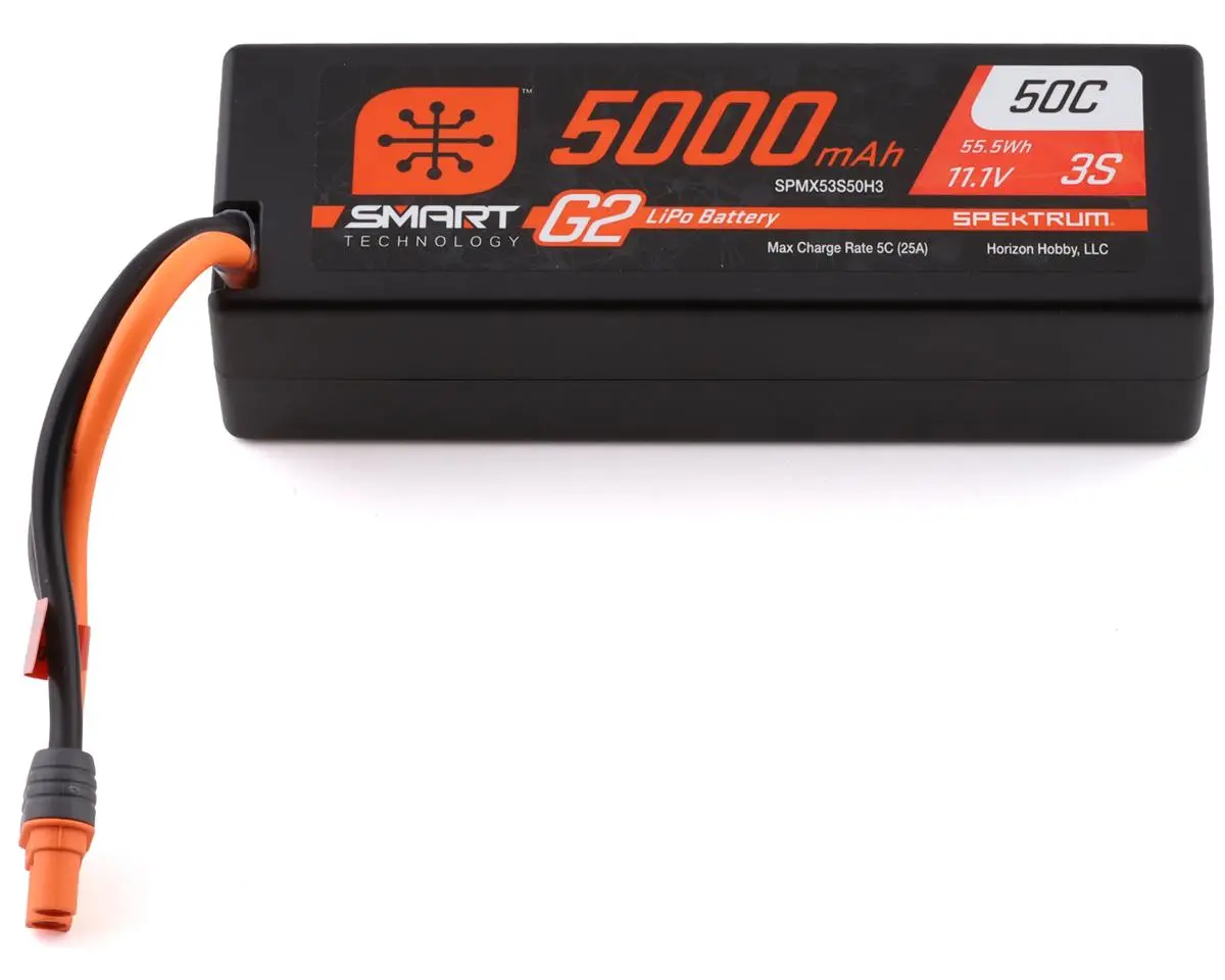 Spektrum Rc 3S Smart G2 Lipo 50C Battery Pack W/Ic3 Connector (11.1V/5000Mah)  (Spmx53s50h3) 1