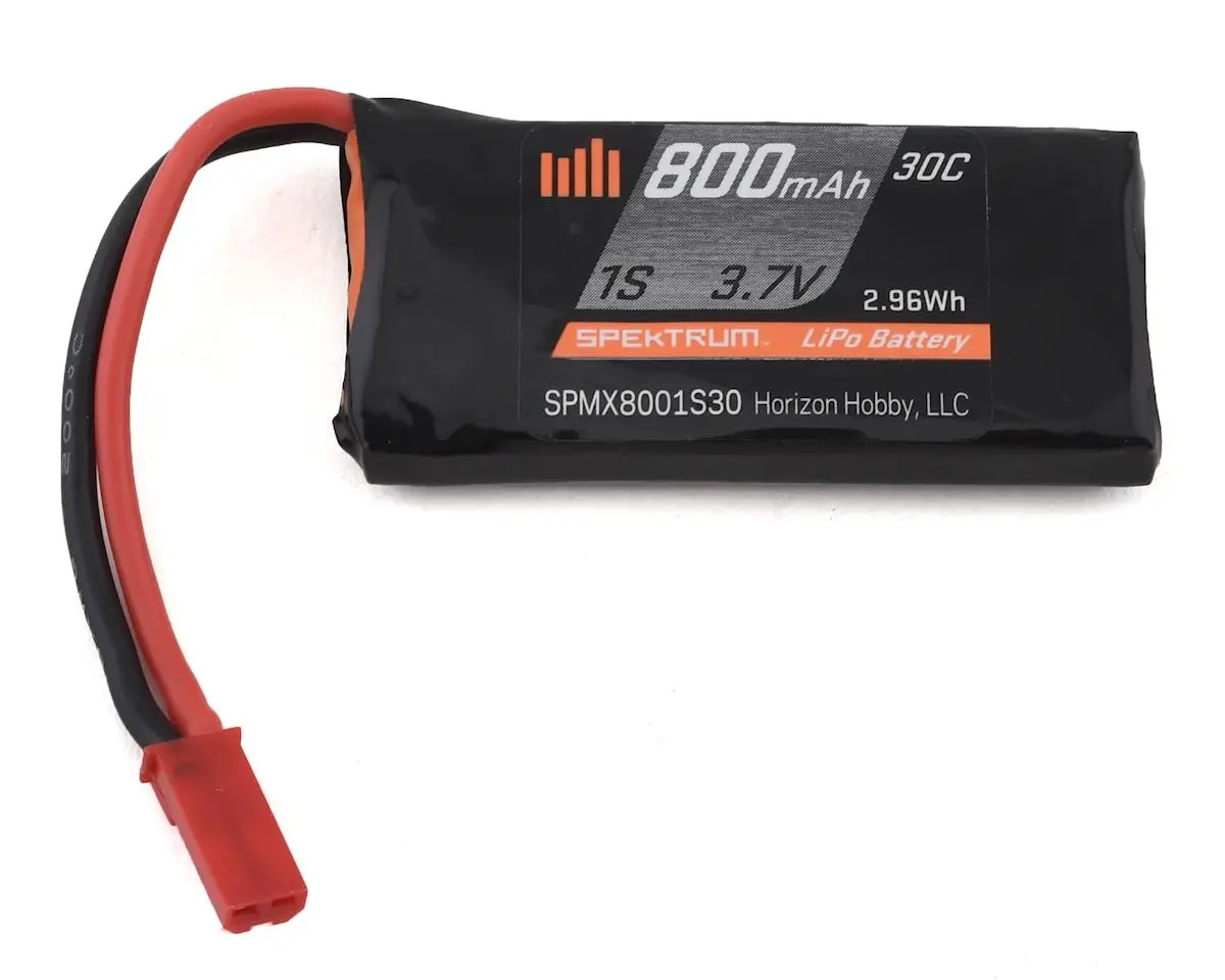 Spektrum Rc 1S Lipo 30C Lipo Battery (3.7V/800Mah) W/Jst Connector   (Spmx8001s30) 1