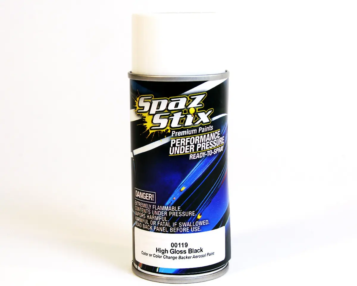Spaz Stix  High Gloss Black / Backer Paint Aerosol 3.5Oz   (Szx00119) 1