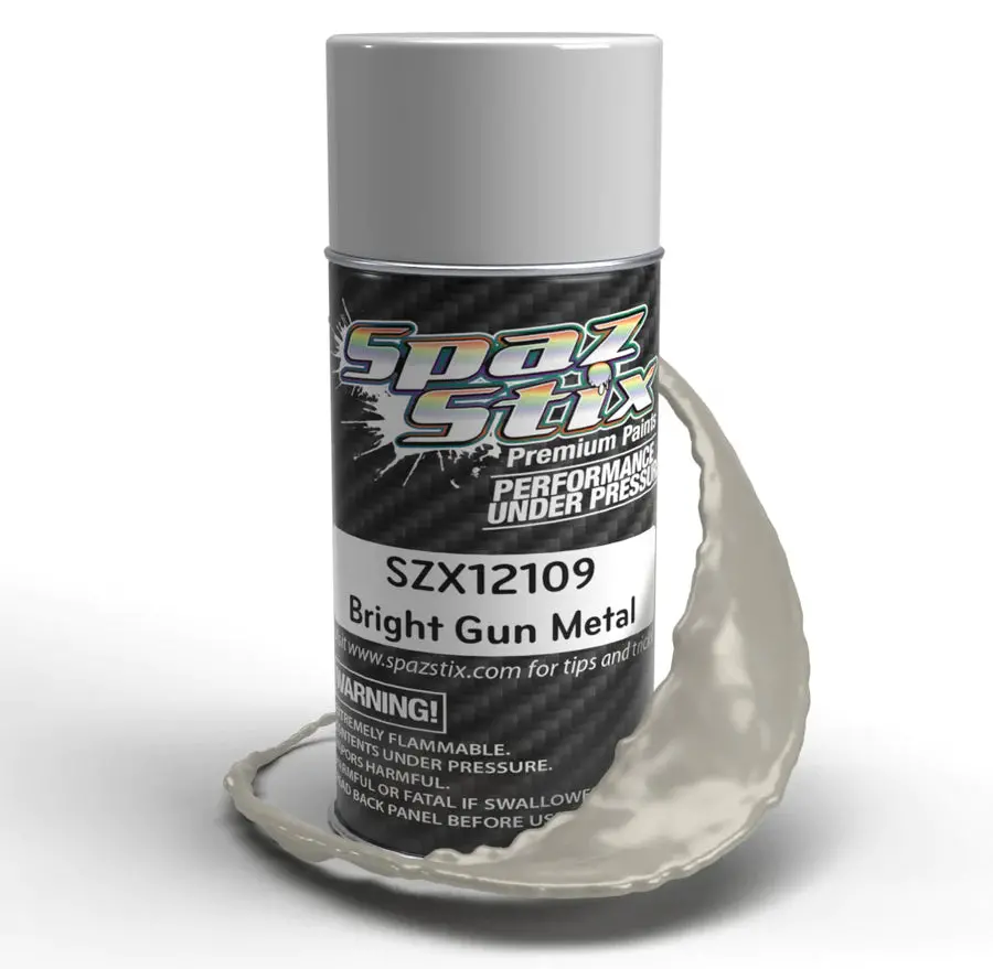 Spaz Spix - Bright Gun Metal Aerosol Paint, 3.5Oz Can  (Szx12109) 1