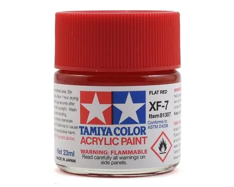 Tamiya Xf-7 Flat Red Acrylic Paint (23Ml)  (Tam81307) 1