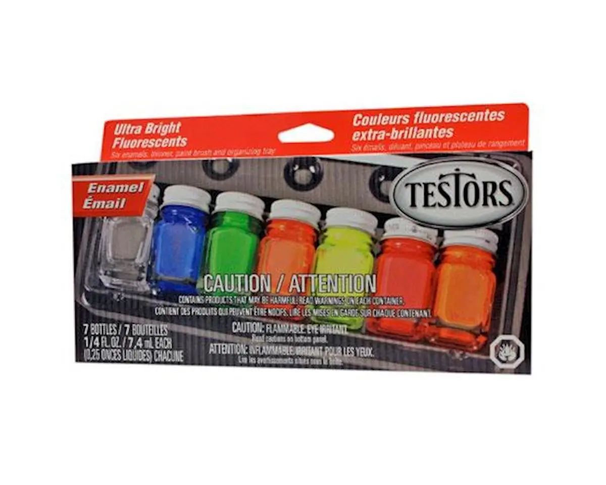 Testors Flourescent Paint Kit (6 Colors)  (Tes9132) 1