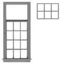 Tichy 18 Pane Industrial Window /8 Plastic  (Tic8157) 1