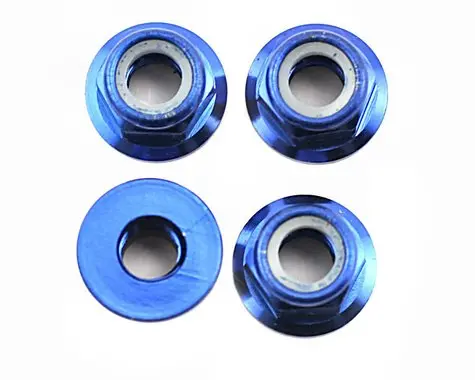 Traxxas Nuts, 5Mm Flanged Nylon Locking (Aluminum, Blue-Anodized) (4)  (Tra4147x) 1