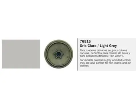 Vallejo Paints 35Ml Bottle Light Grey Model Wash  (Vlj76515) 1