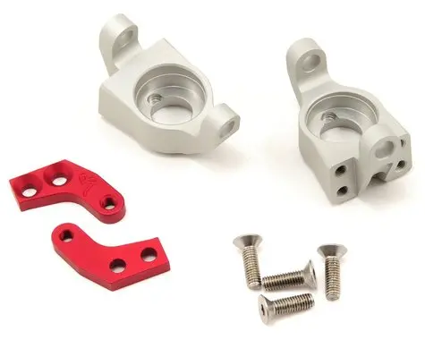 Vanquish Products Wraith Steering Knuckle Set (Silver/Red) (2)  (Vps03201) 1