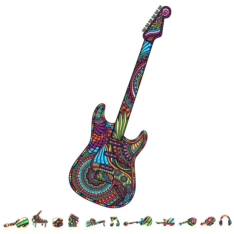 Zenchalet Guitar Wooden Puzzle, 200 Pcs   (Zcpg200) 1
