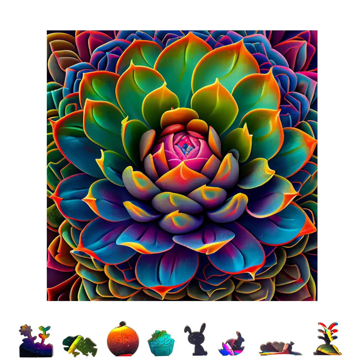 Zenchalet Simply Succulent Wooden Puzzle, 500 Pcs  (Zcpssw500) 1